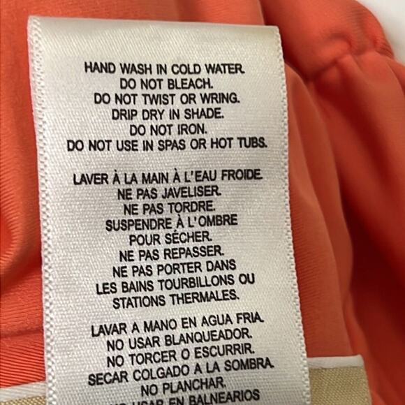 MICHAEL KORS RUCHED ORANGE ONEPIECE SWIMSUIT SIZE 6 - Picture 4 of 5